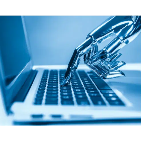 ai in marketing being used to create marekting messages on a keyboard