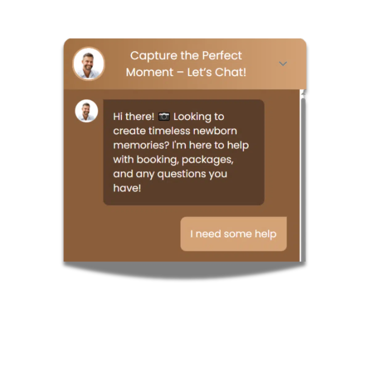 Automated booking assistant for a newborn photography service, answering customer inquiries.