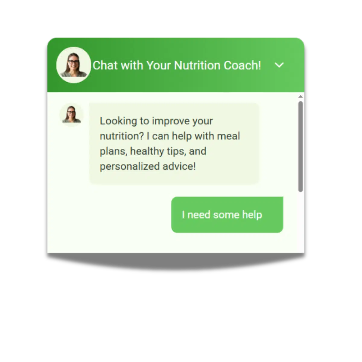 Automated nutrition advisor assisting users with meal plans and health tips.