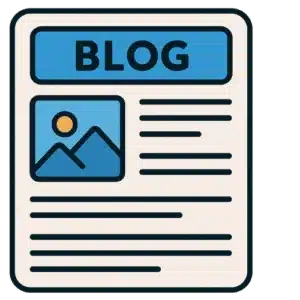 llustration of a blog post layout with image and text blocks