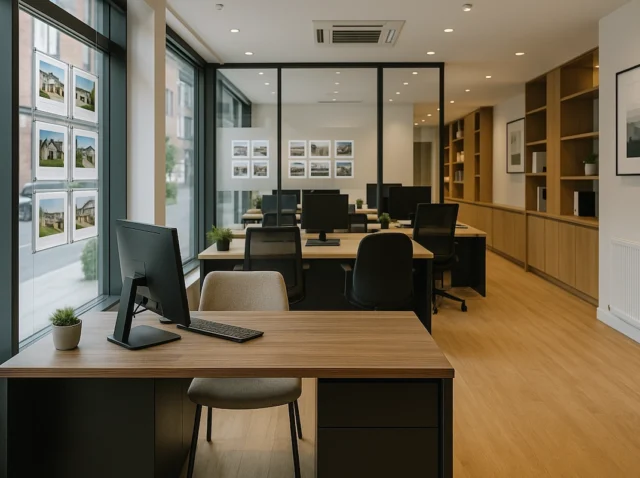 Regional Real Estate Brokerage Modern real estate brokerage office showcasing high-velocity sales and lead management results.