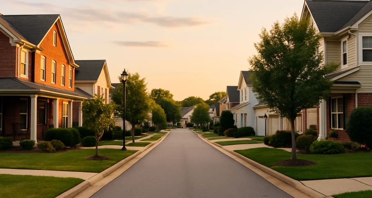 Suburban Street Residential neighborhood representing local search results and multi-market visibility for a home services case study.