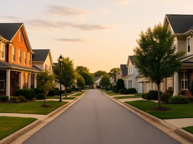 Residential neighborhood representing local search results and multi-market visibility for a home services case study.