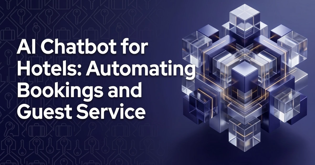Chatbot for Hotels Feature AI Chatbot for Hotels: Automating Bookings and Guest Service — abstract 3D illustration of glowing glass cubes